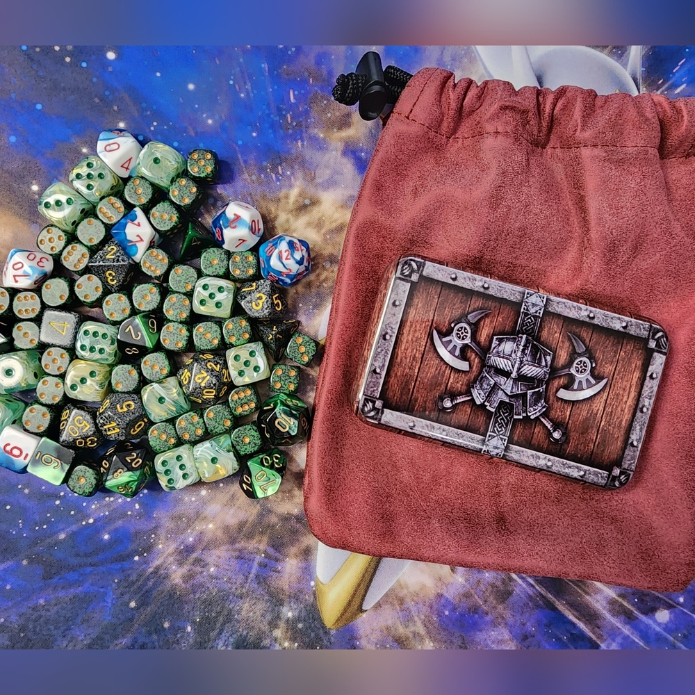 Dungeons And Dragons Dice, Bag, And Case Lot